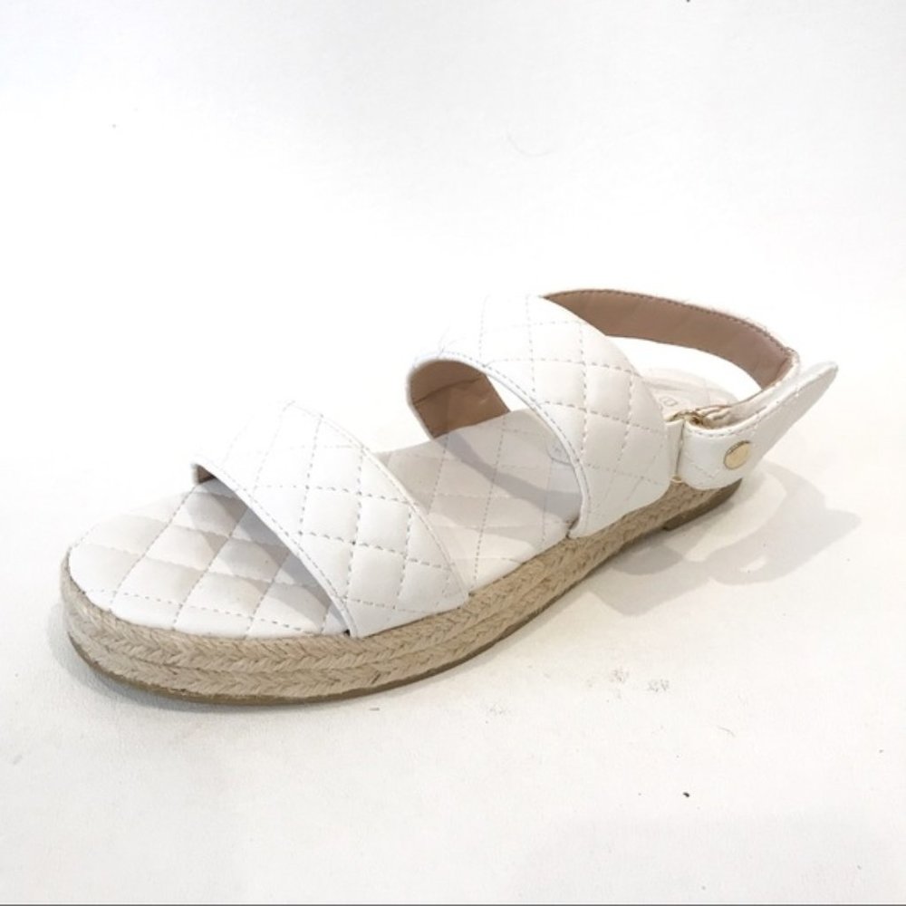 BCBGeneration Fantasa White Quilted Espadrille Soles Platform - 1" Heel